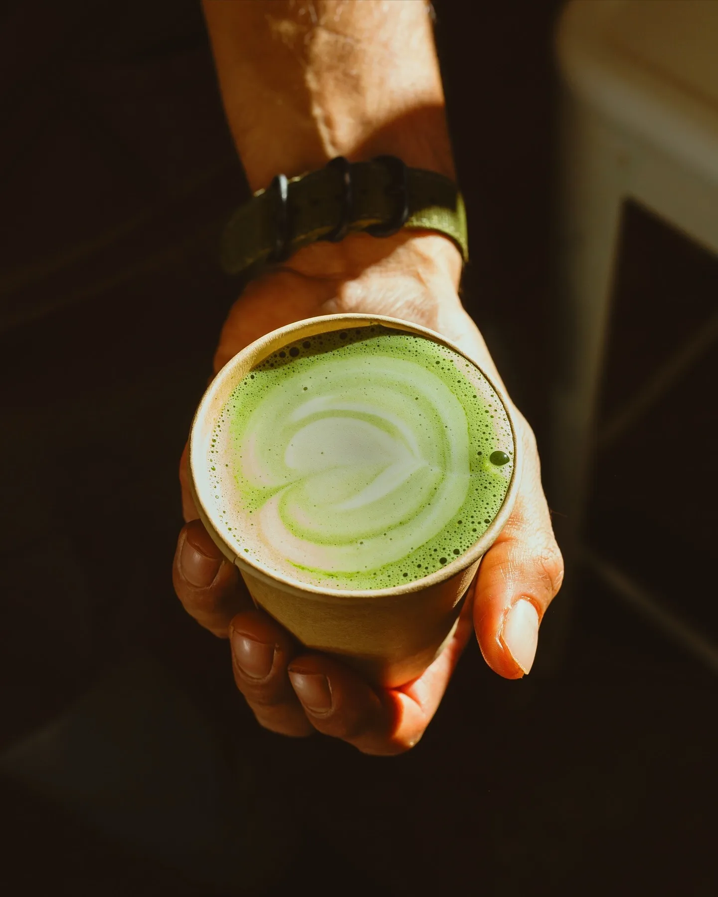 Matcha served by hand at Fyaka